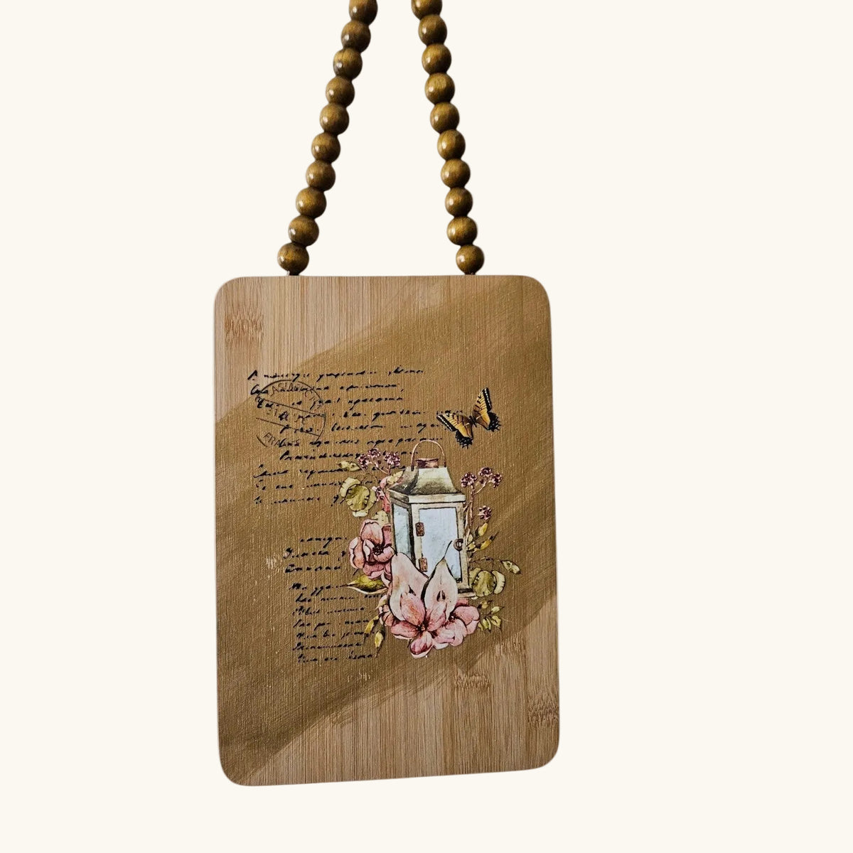 Rustic Floral Lantern Hanging Decor