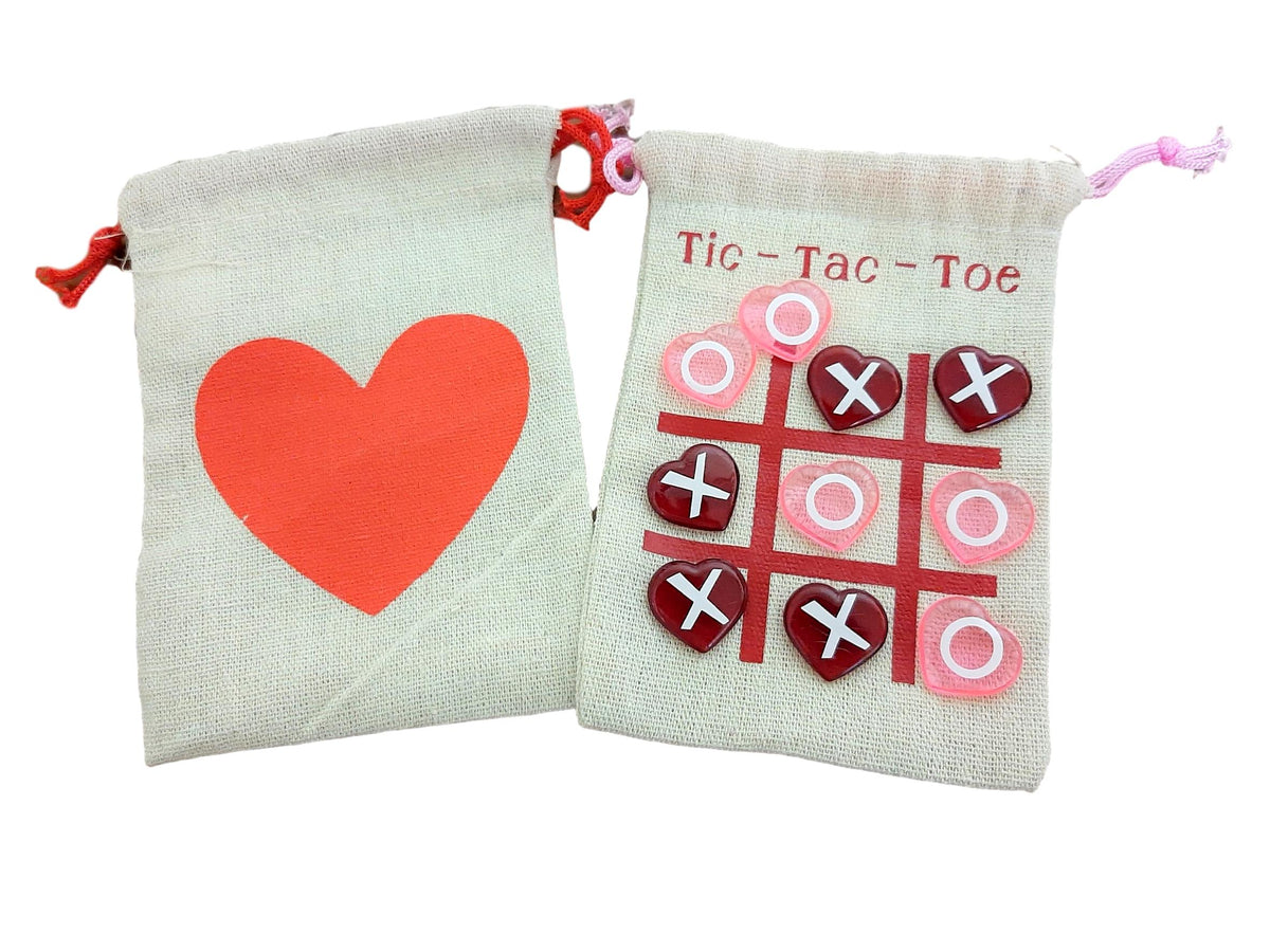 Valentines Day Tic Tac Toe Bags / Valentines Day / Personalized Name / Candy Bags / Travel Game / Portable / Classroom Gift