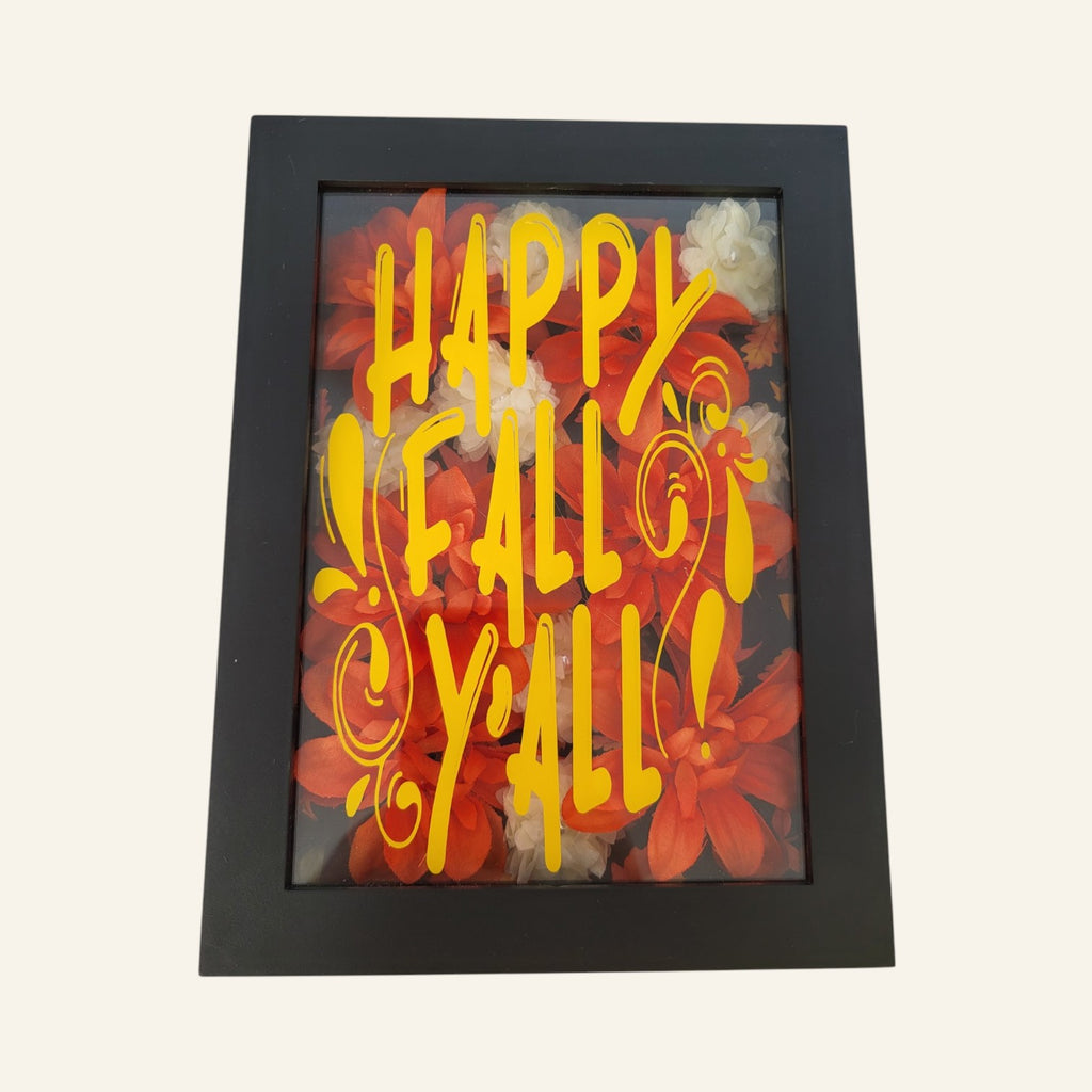 Handcrafted Happy Fall Y'all - Fall Shadow Box
