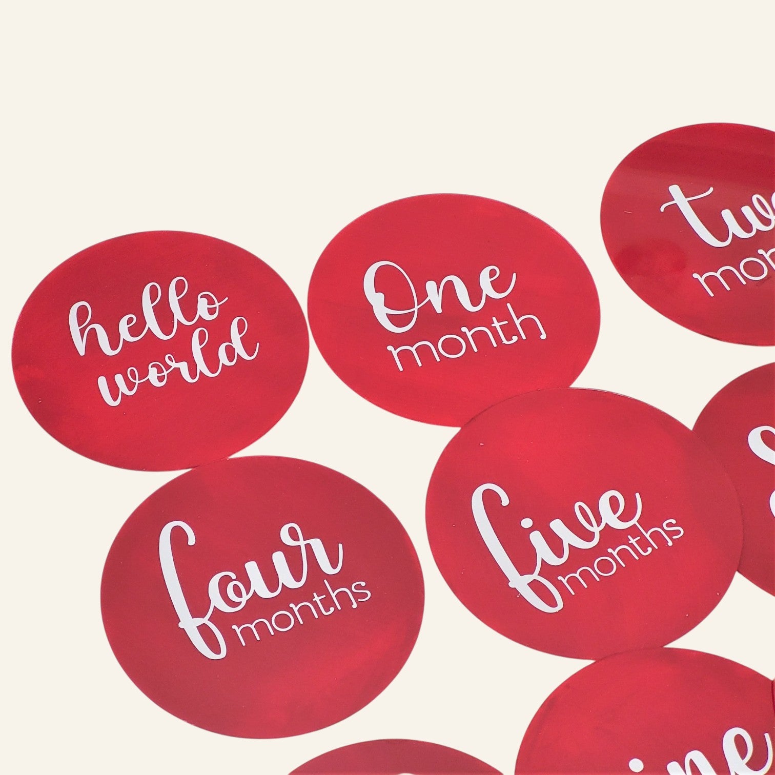 4" Monthly Milestone Markers |Hello World|Baby's First Year|Shower Gift