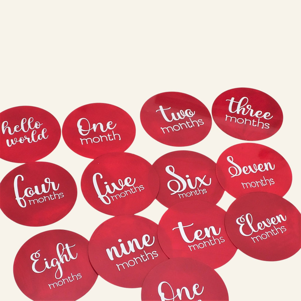 4" Monthly Milestone Markers |Hello World|Baby's First Year|Shower Gift