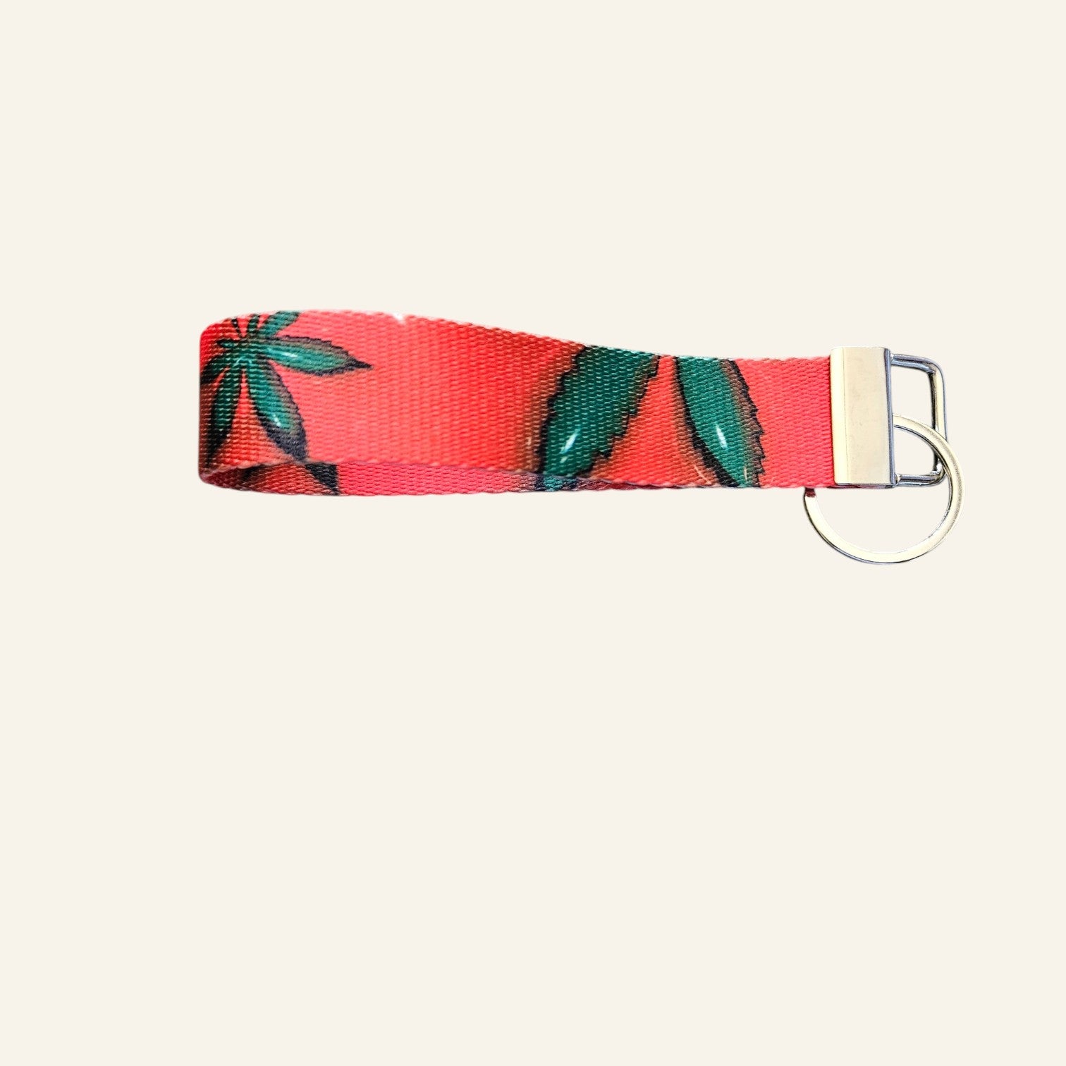 Colorful Weed Design Wristlet Key Fob