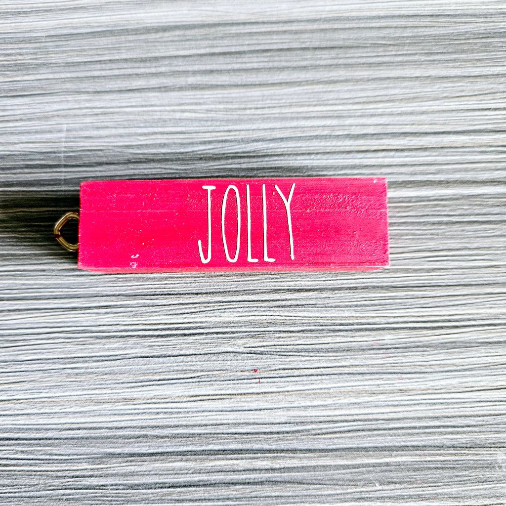 Rustic Red Solid Wood Ornament