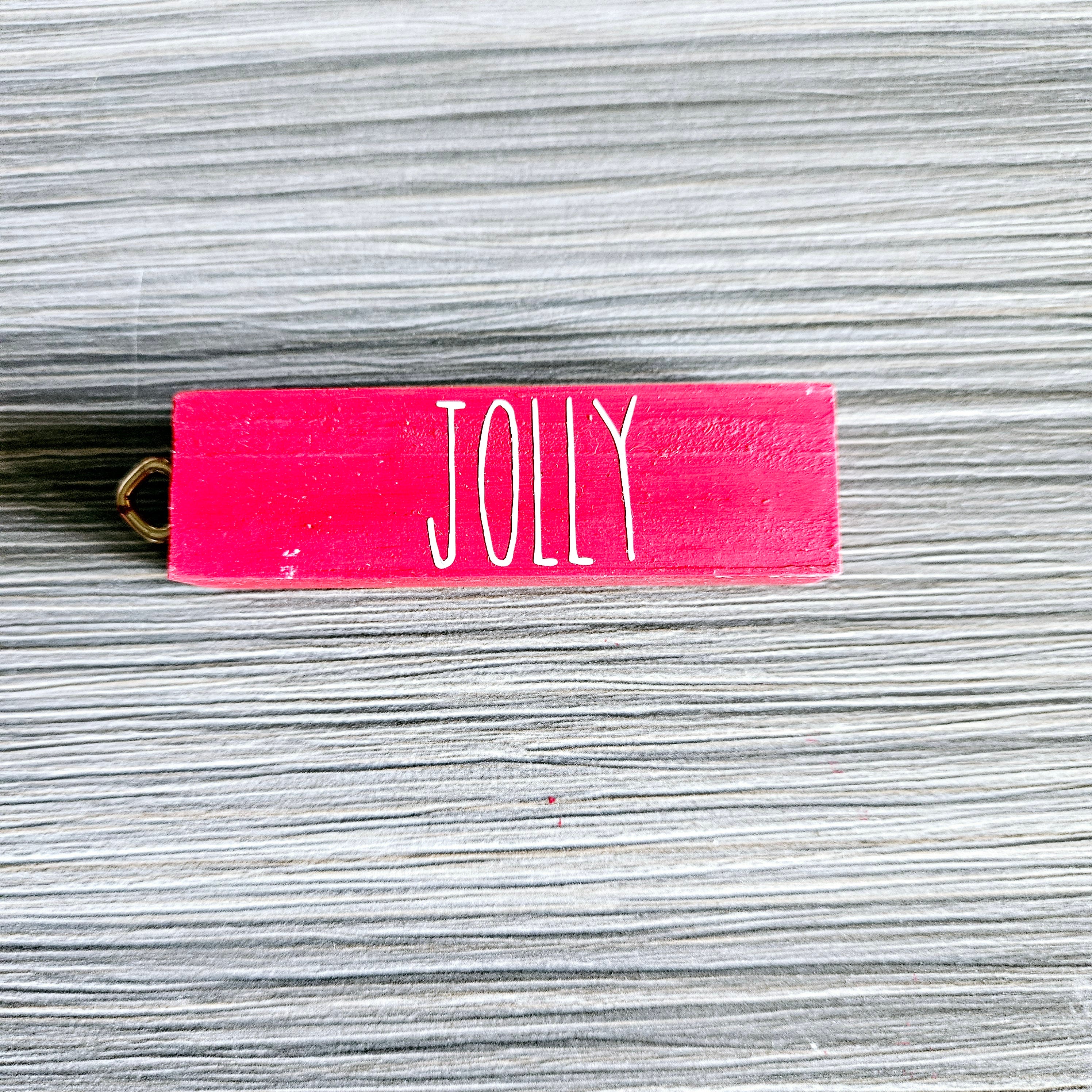 Rustic Red Solid Wood Ornament