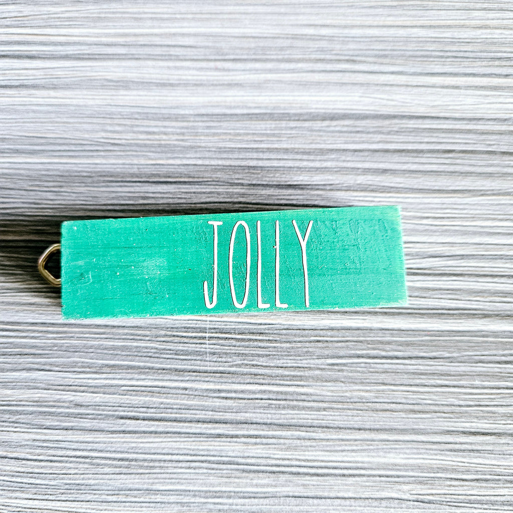 Rustic Green Solid Wood Ornament