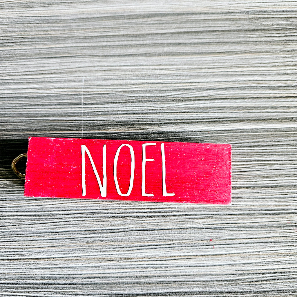 Rustic Red Solid Wood Ornament