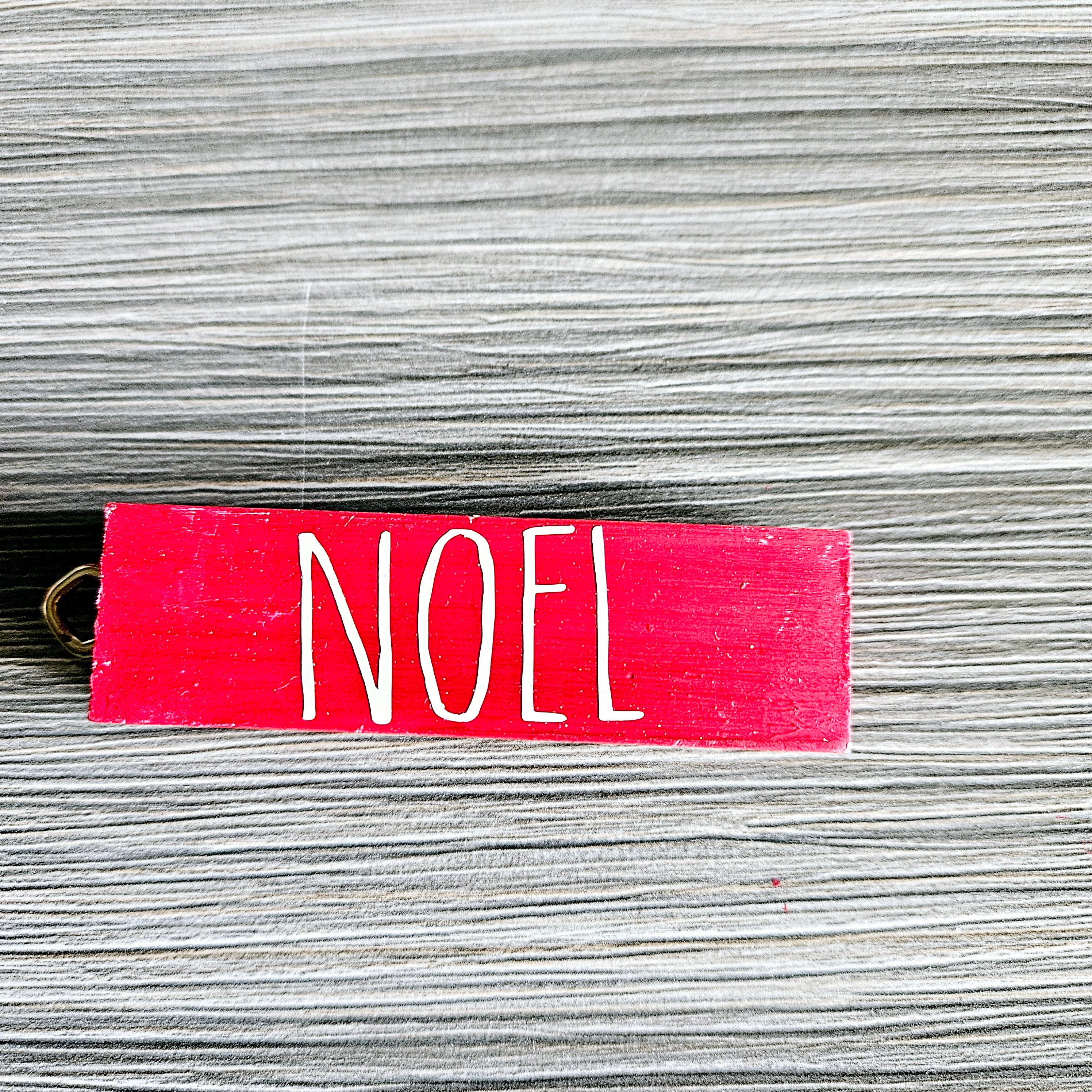 Rustic Red Solid Wood Ornament