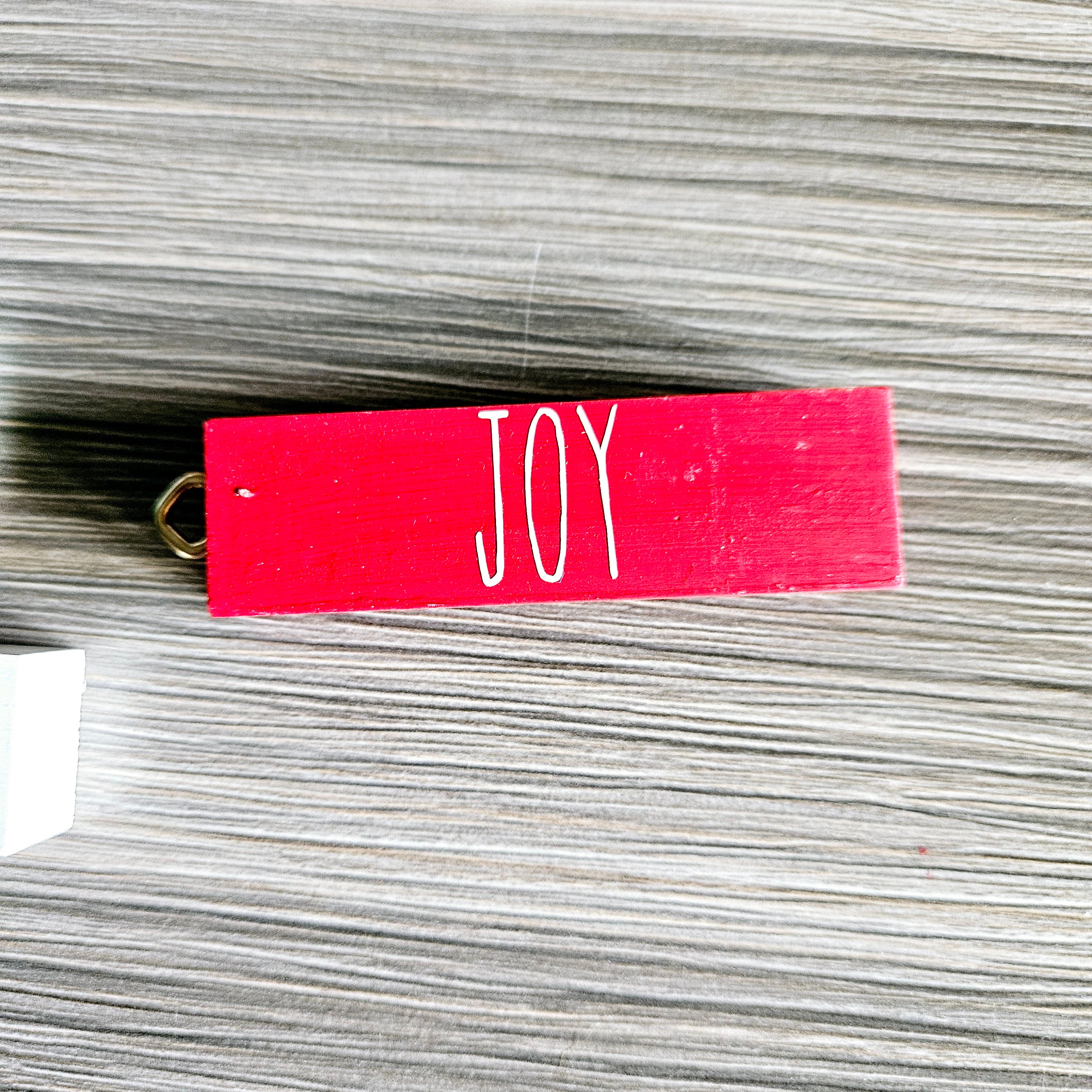 Rustic Red Solid Wood Ornament