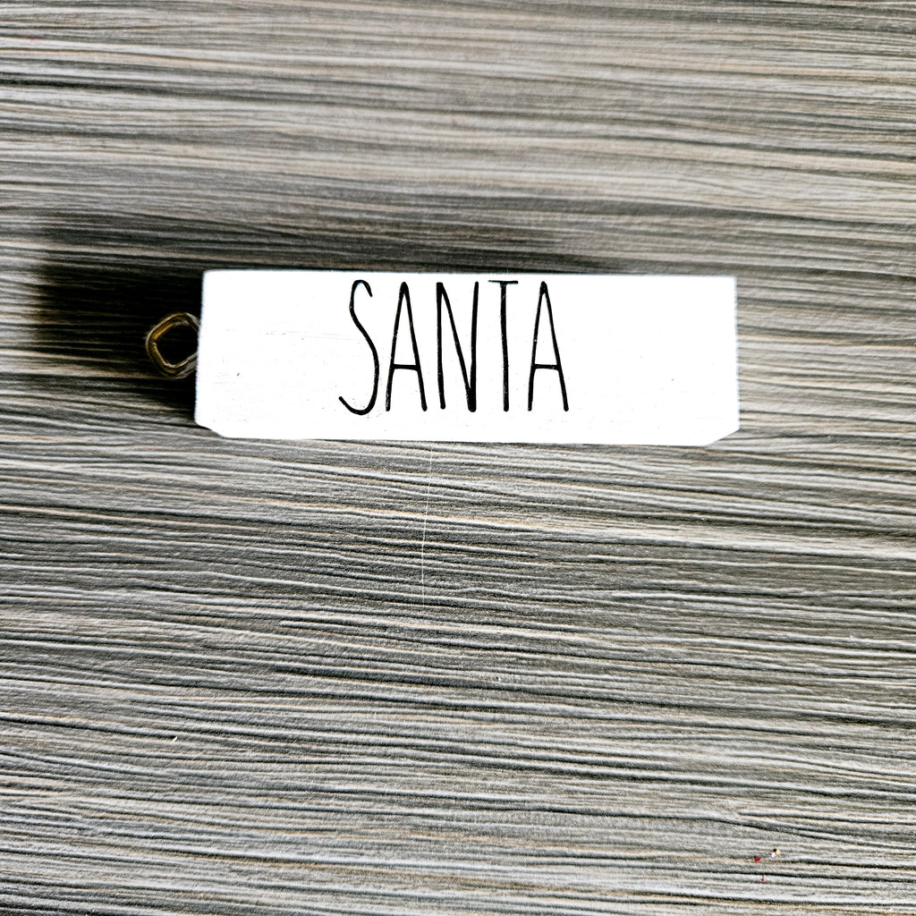 Rustic White Solid Wood Ornament