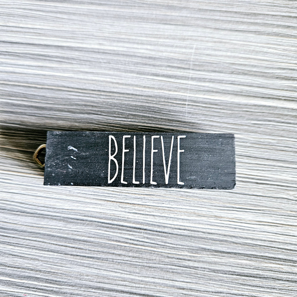 Rustic Black Solid Wood Ornament