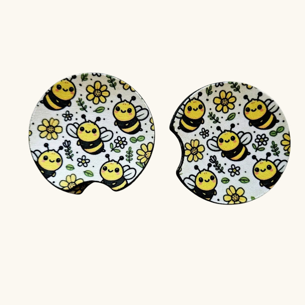Car Coasters, Cute Car Coasters, Set of 2 Car Coasters