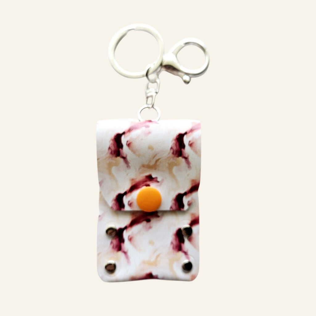 Faux Leather Lip Balm Keychain - Chapstick Holder