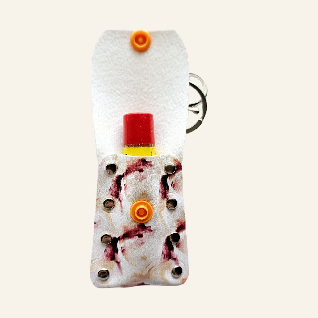 Faux Leather Lip Balm Keychain - Chapstick Holder