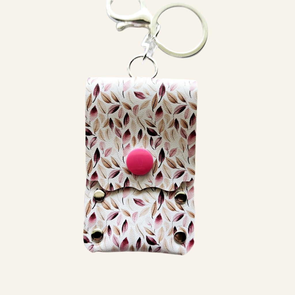 Faux Leather Lip Balm Keychain - Chapstick Holder