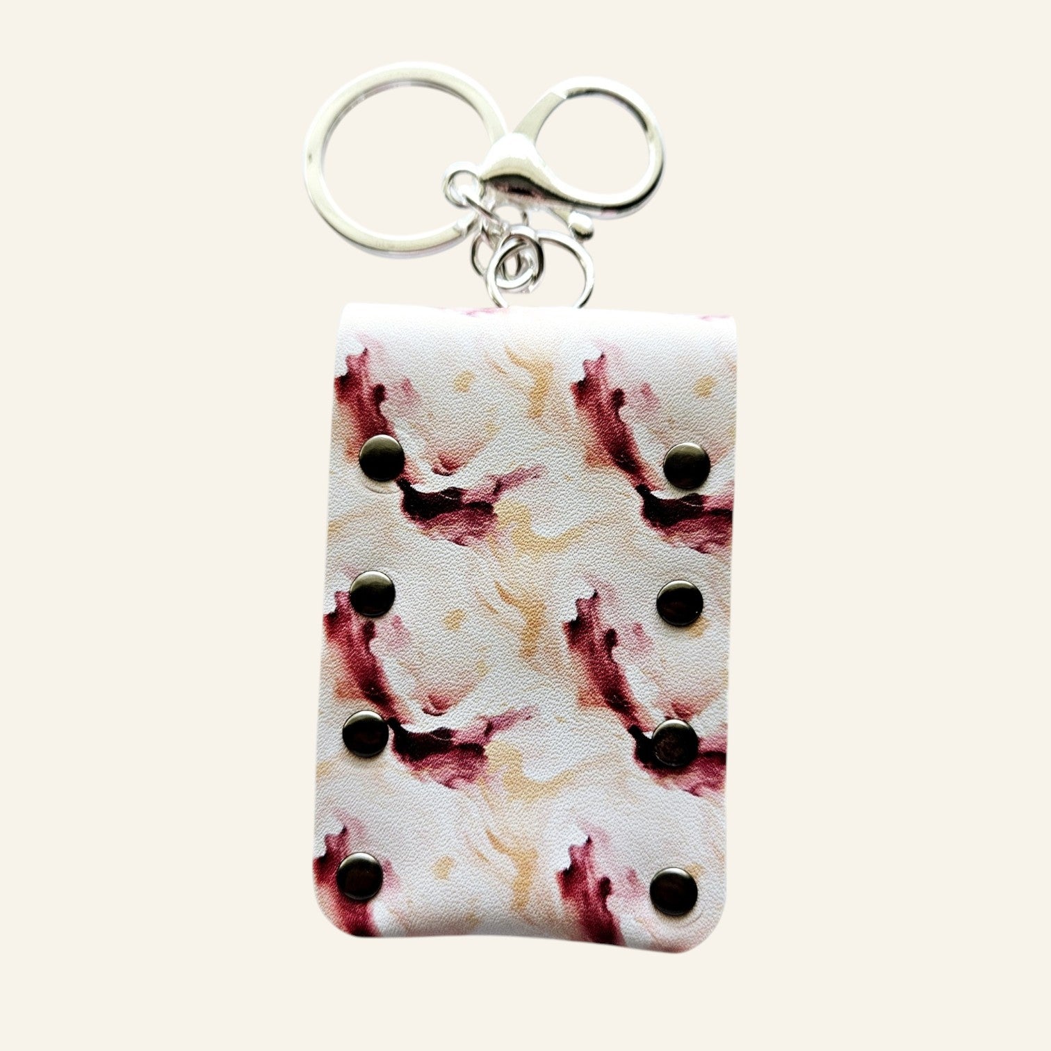 Faux Leather Lip Balm Keychain - Chapstick Holder