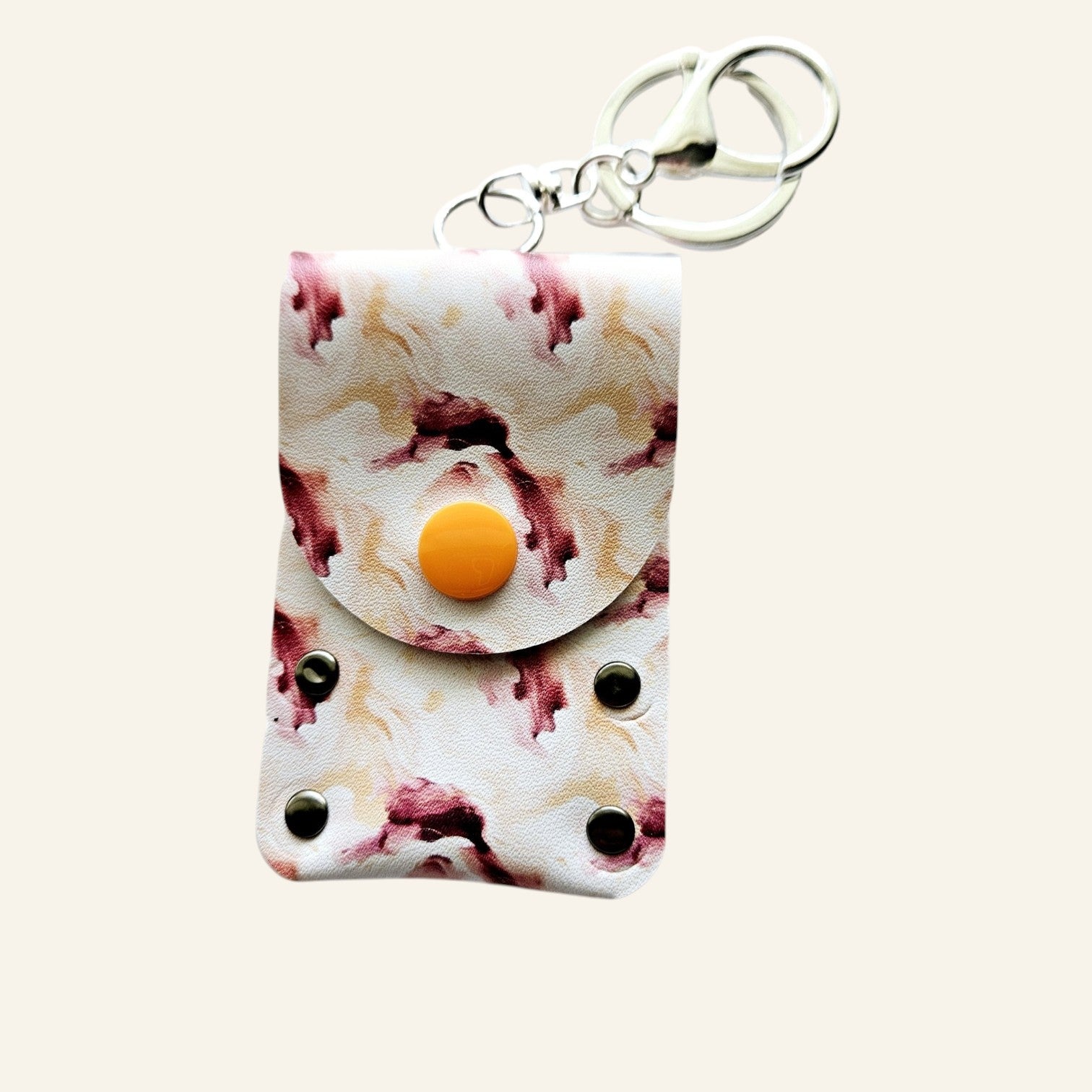 Faux Leather Lip Balm Keychain - Chapstick Holder