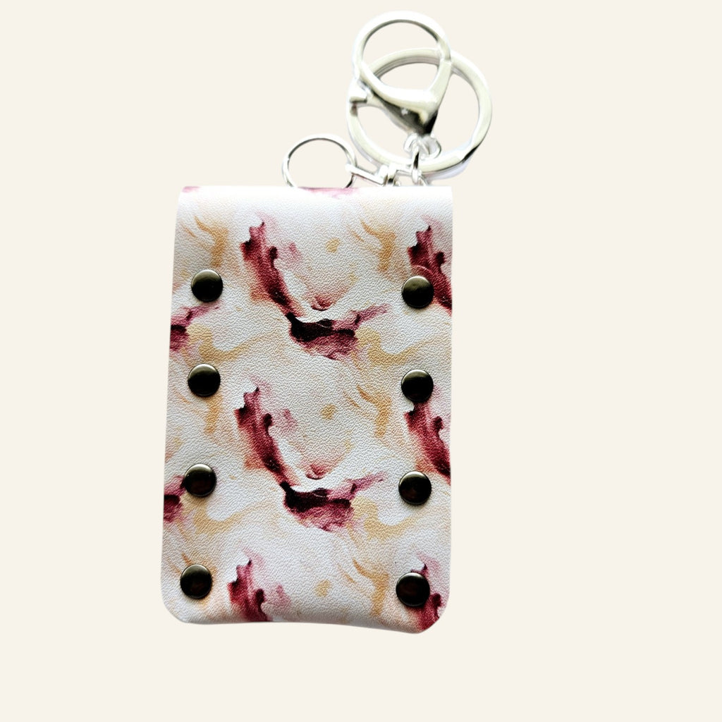 Faux Leather Lip Balm Keychain - Chapstick Holder