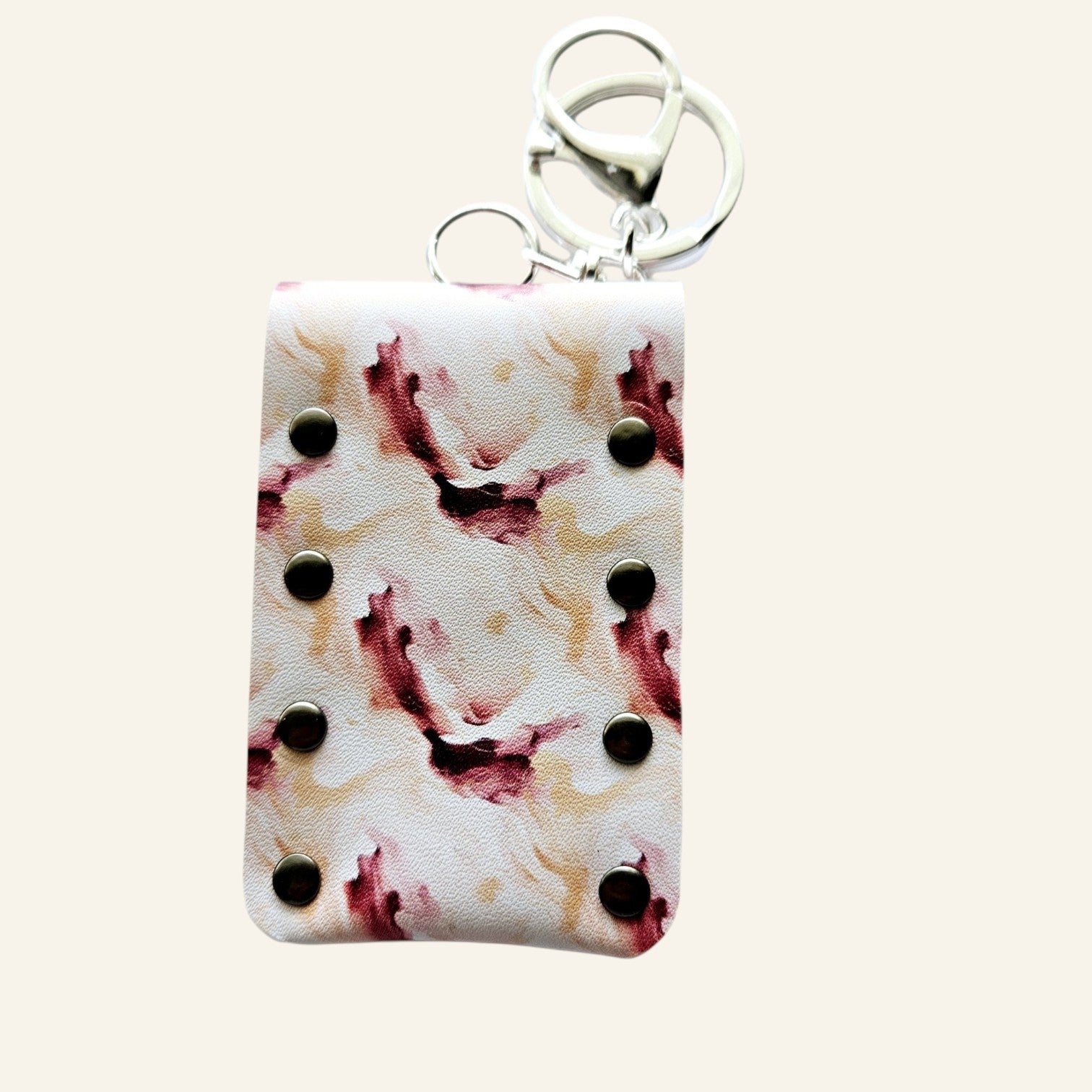 Faux Leather Lip Balm Keychain - Chapstick Holder