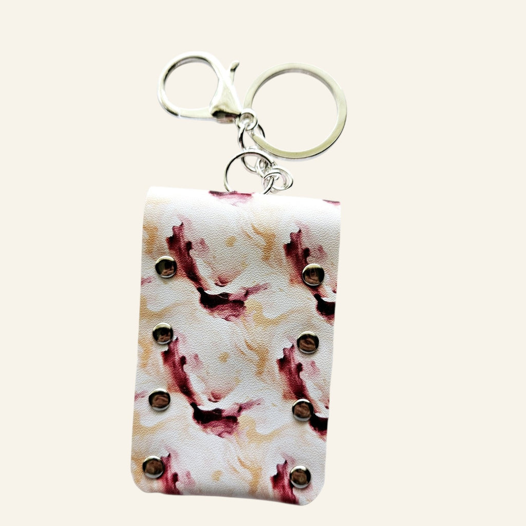 Faux Leather Lip Balm Keychain - Chapstick Holder