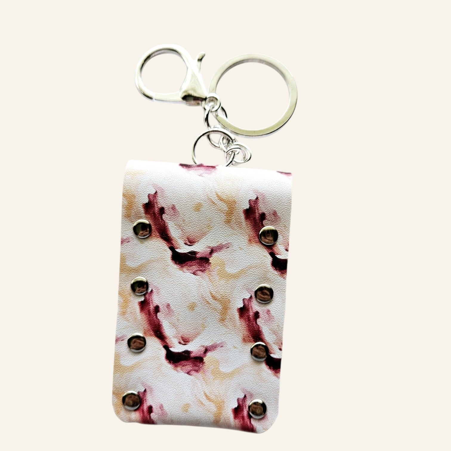 Faux Leather Lip Balm Keychain - Chapstick Holder