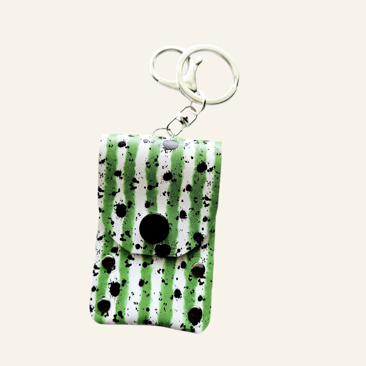 Faux Leather Lip Balm Keychain - Chapstick Holder