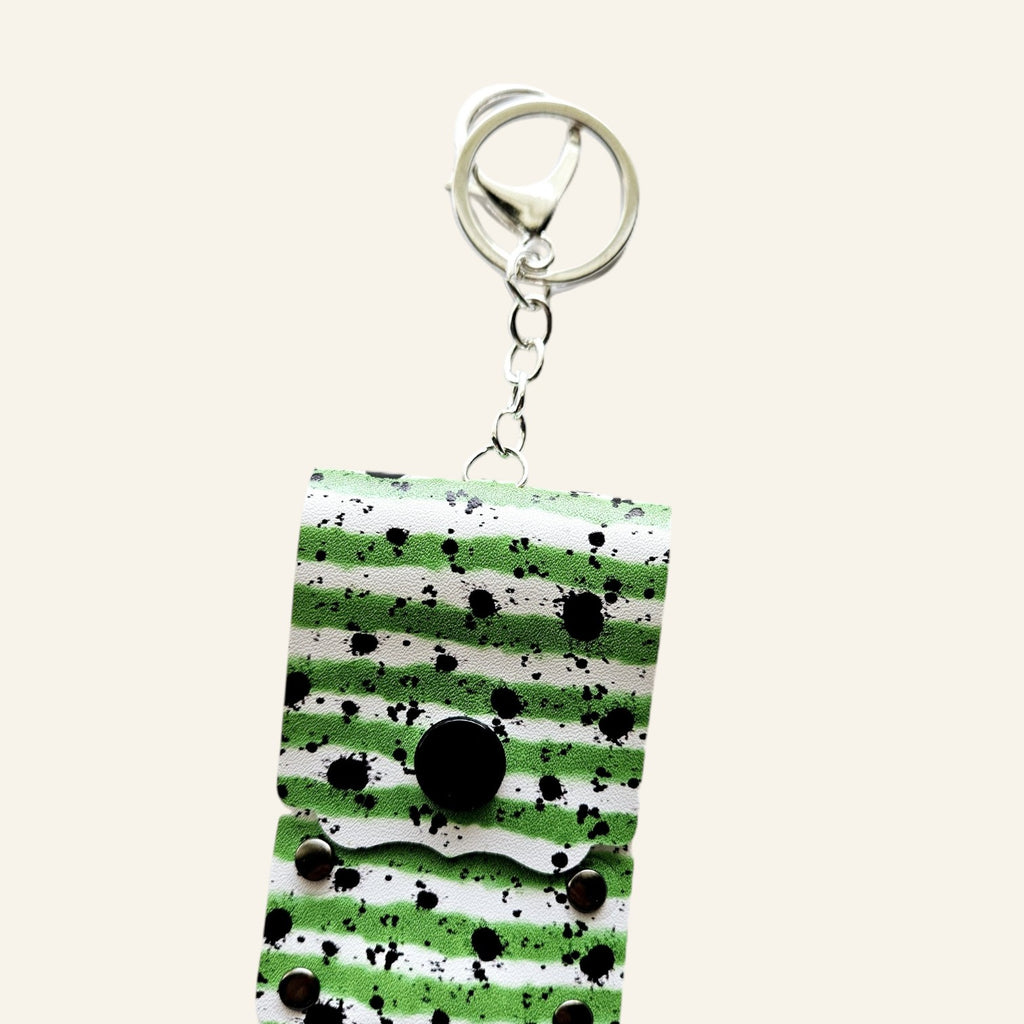 Faux Leather Lip Balm Keychain - Chapstick Holder
