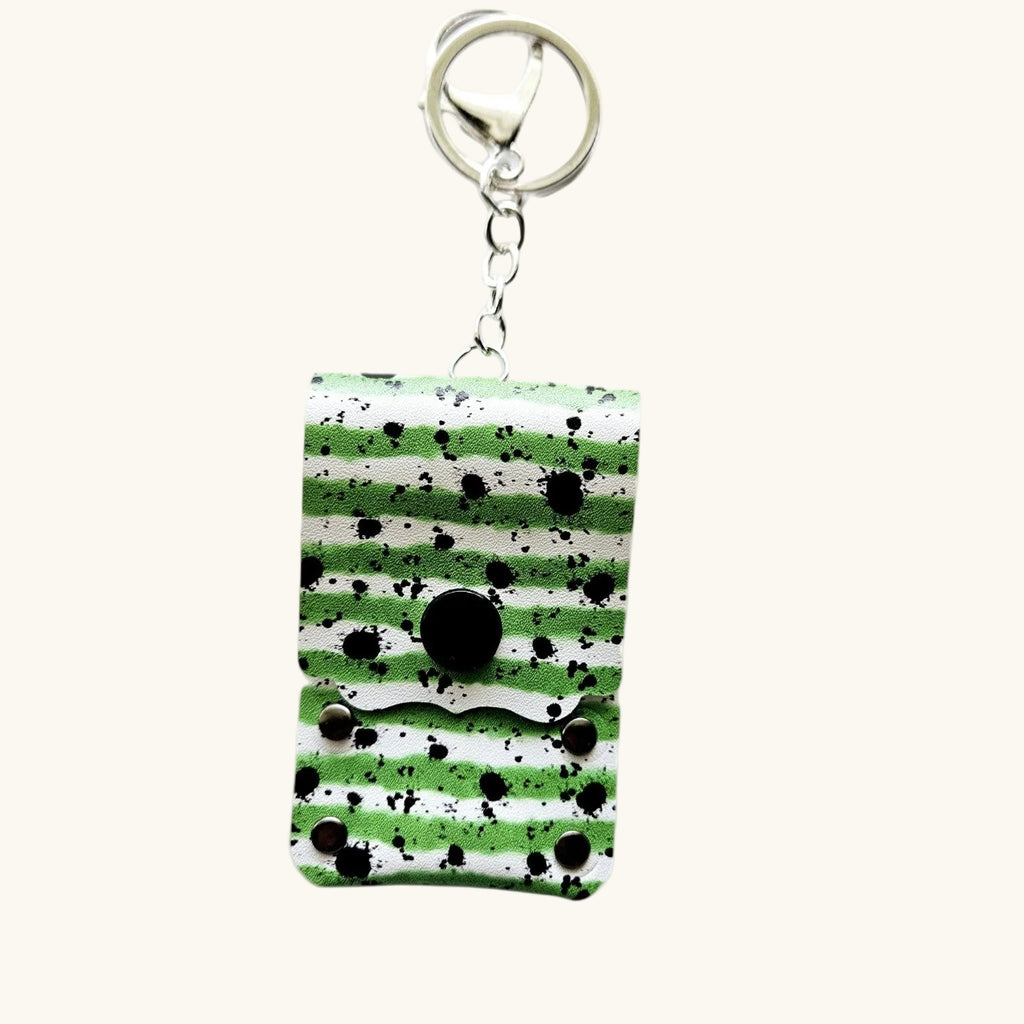 Faux Leather Lip Balm Keychain - Chapstick Holder