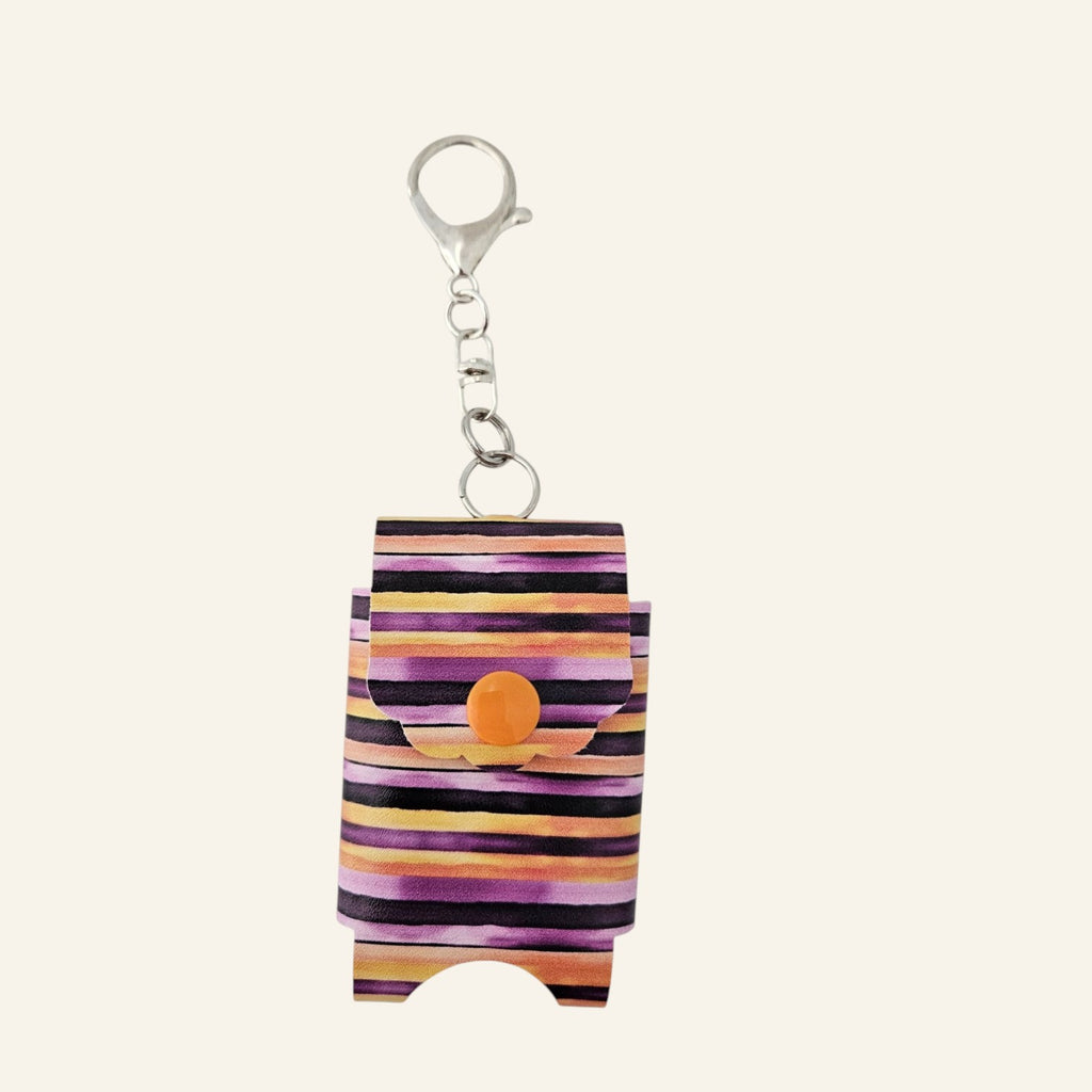 Faux Leather Hand Sanitizer Holder Keychain, Travel Accessory