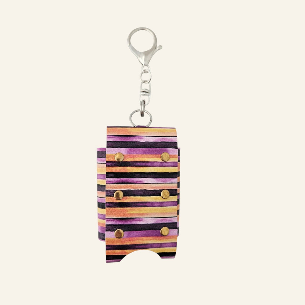 Faux Leather Hand Sanitizer Holder Keychain, Travel Accessory