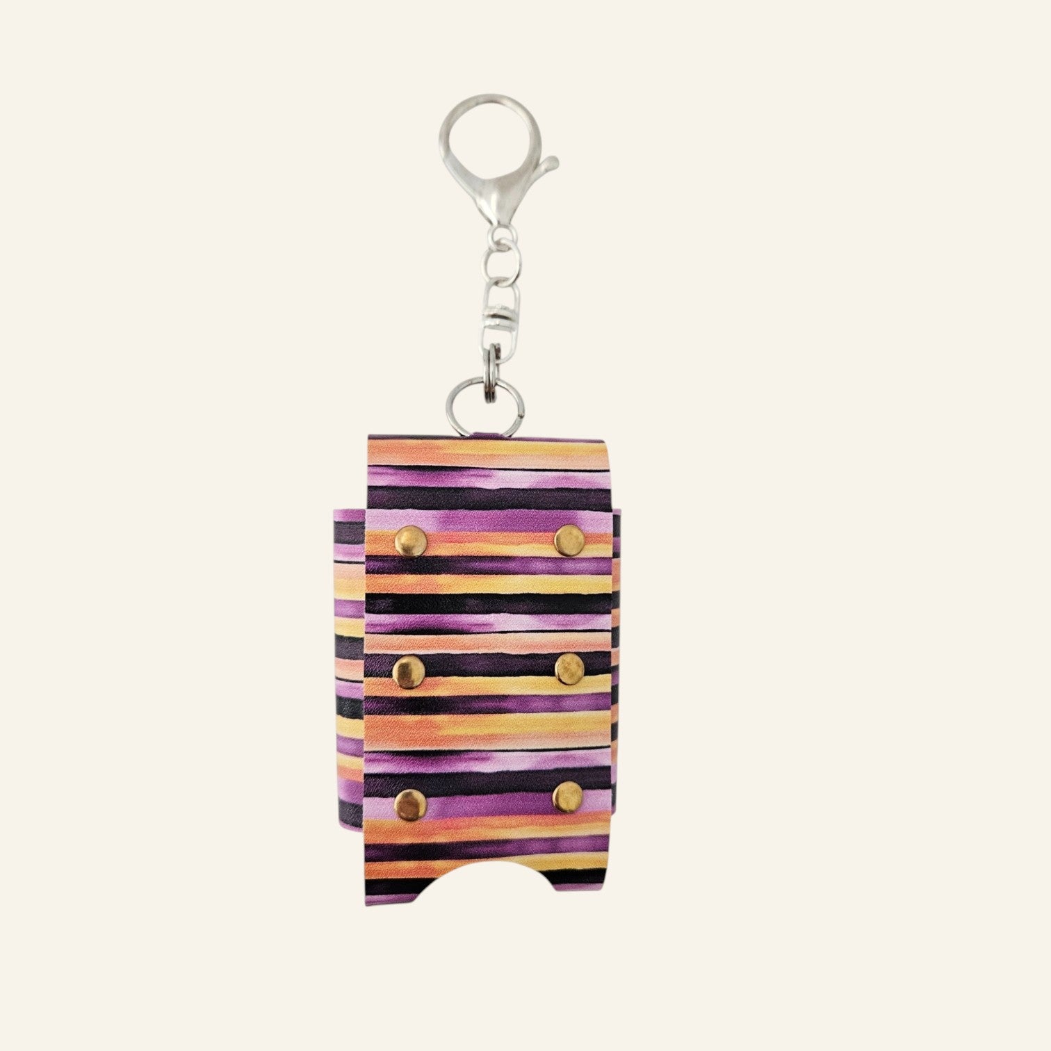 Faux Leather Hand Sanitizer Holder Keychain, Travel Accessory