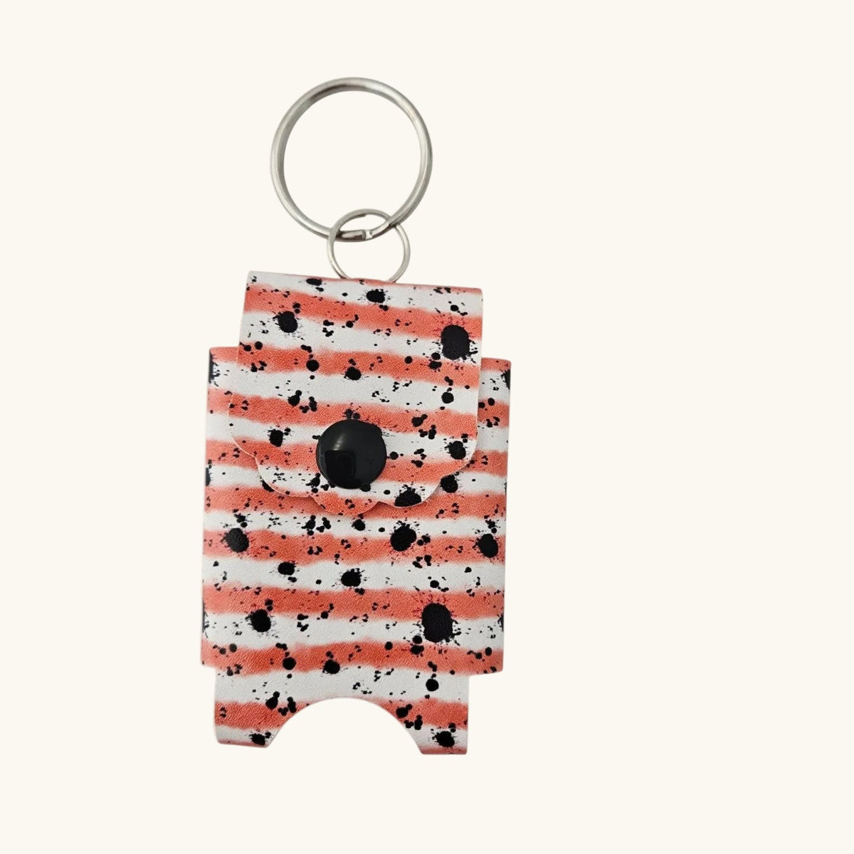 Faux Leather Hand Sanitizer Holder Keychain, Travel Accessory