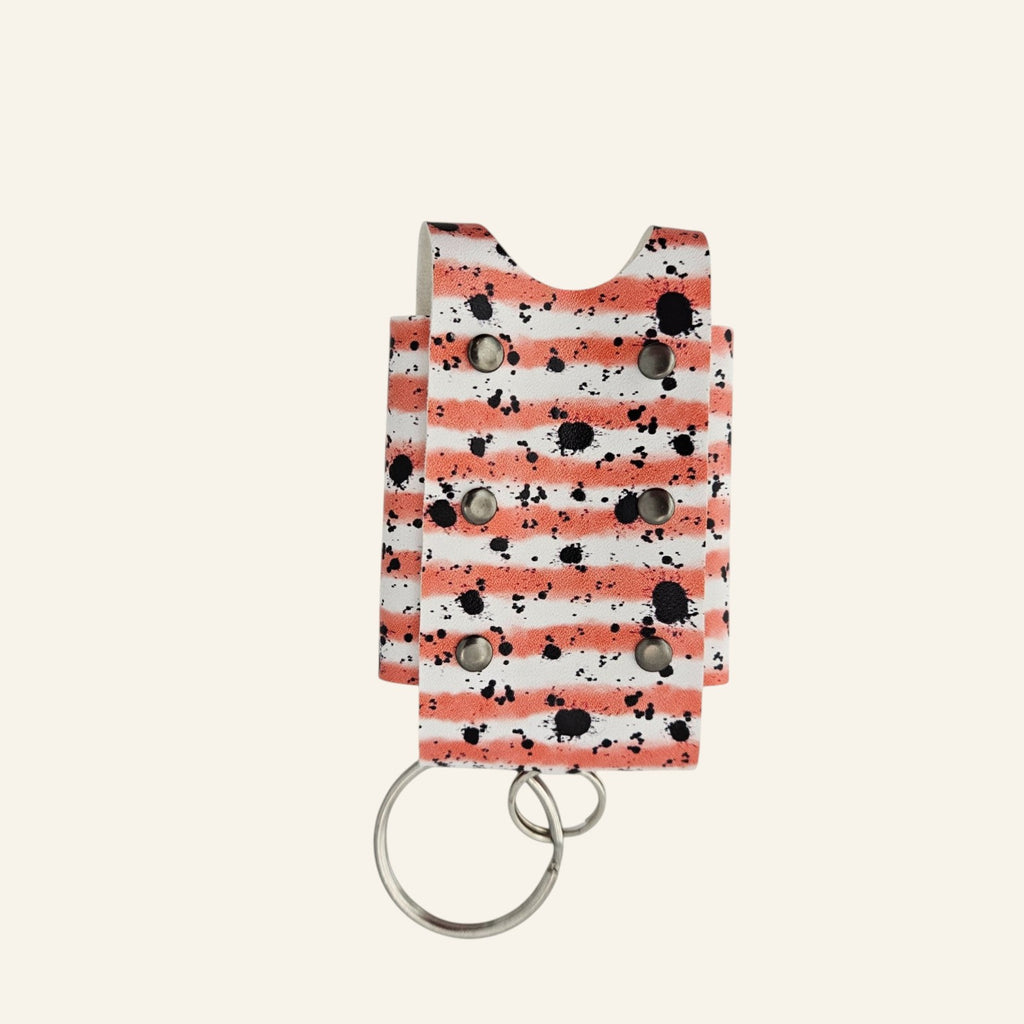 Faux Leather Hand Sanitizer Holder Keychain, Travel Accessory