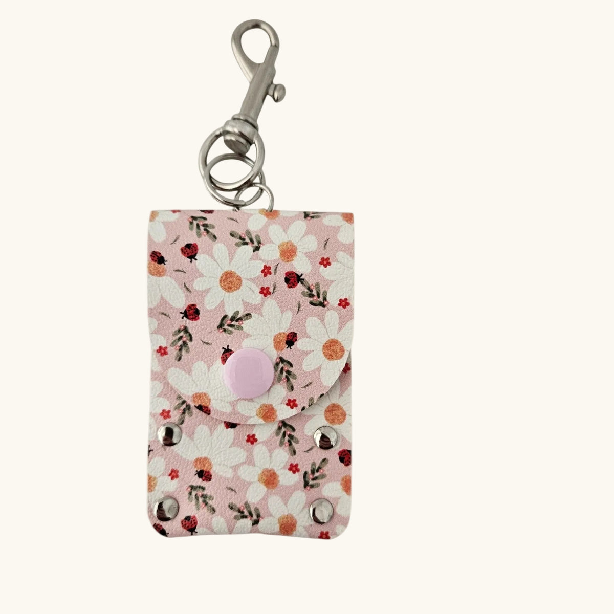 Faux Leather Lip Balm Keychain - Chapstick Holder