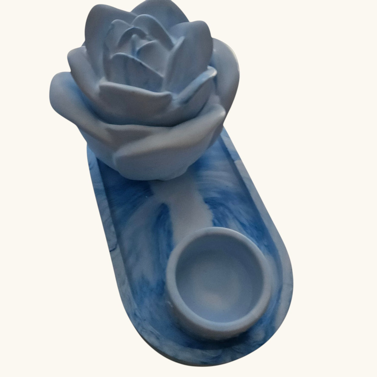 Rose Shaped Storage Jar Candle Vessel Tray Set