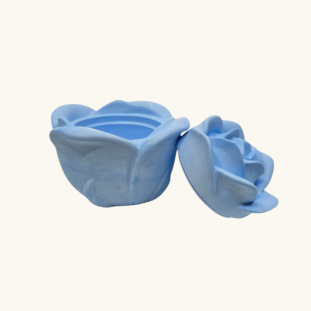 Rose Shaped Storage Jar Candle Vessel Tray Set