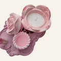Rose Shaped Storage Jar Candle Vessel Tray Set