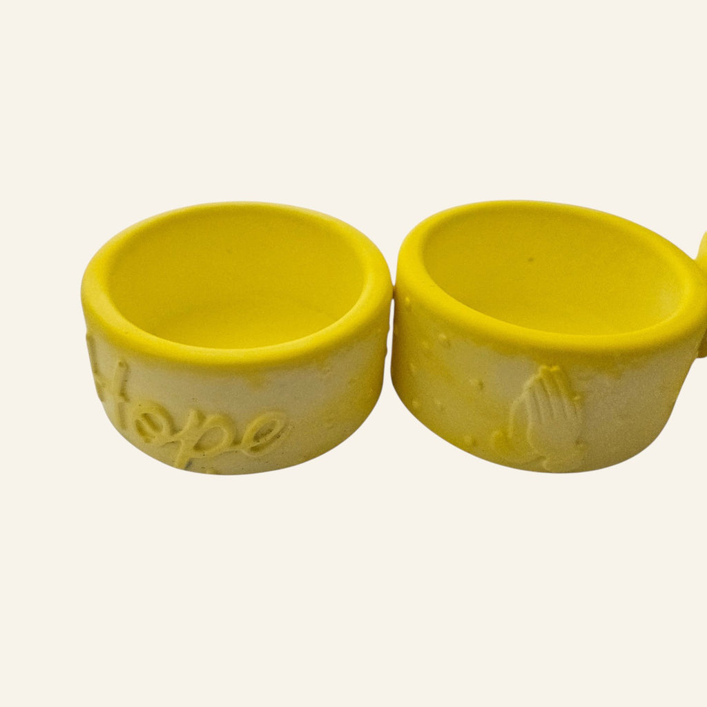 Handmade Ceramic Resin Tealight Holder Set of 4 Hope Love Live Praying Hands