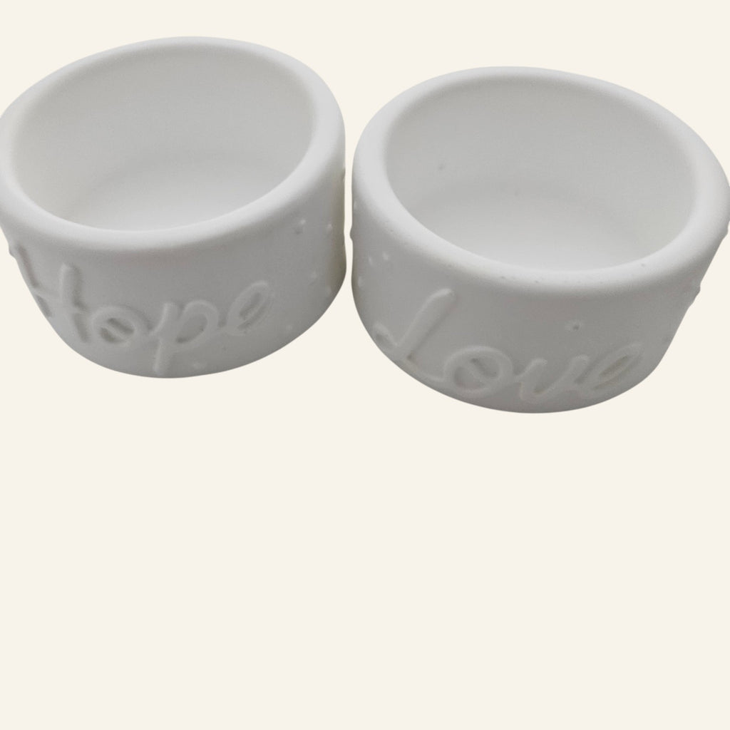 Handmade Ceramic Resin Tealight Holder Set of 4 Hope Love Live Praying Hands