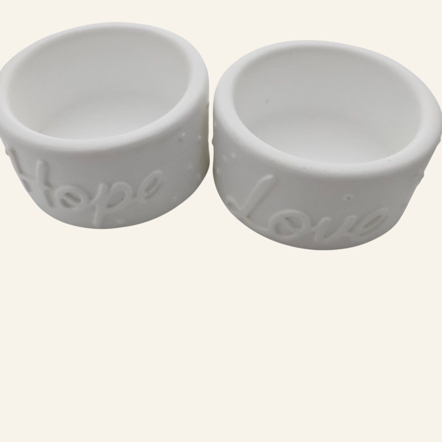 Handmade Ceramic Resin Tealight Holder Set of 4 Hope Love Live Praying Hands