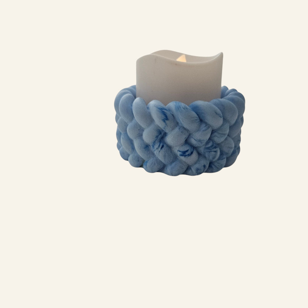 Handmade Braided Eco Resin Tealight Holder – Minimalist Home Decor