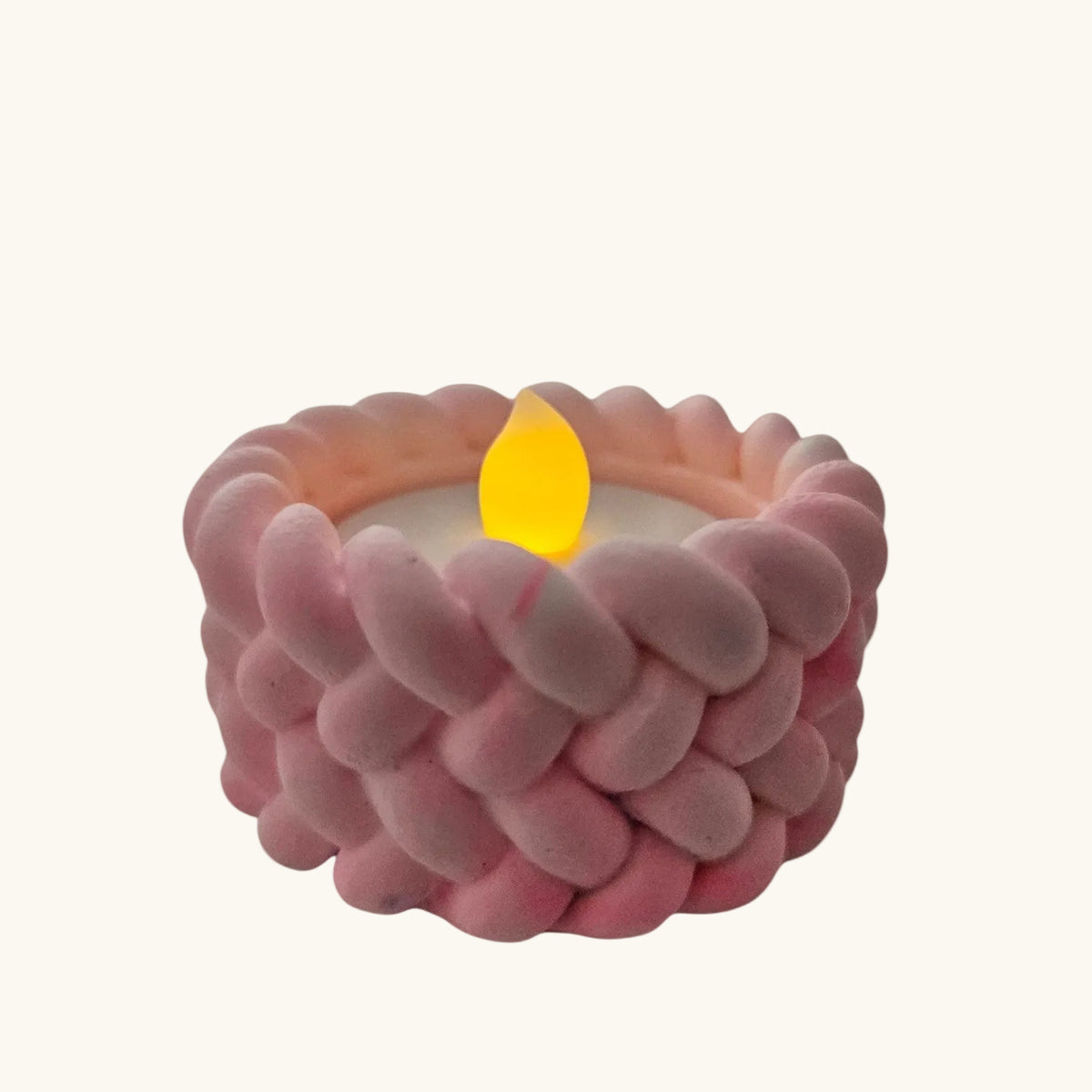 Handmade Braided Eco Resin Tealight Holder – Minimalist Home Decor