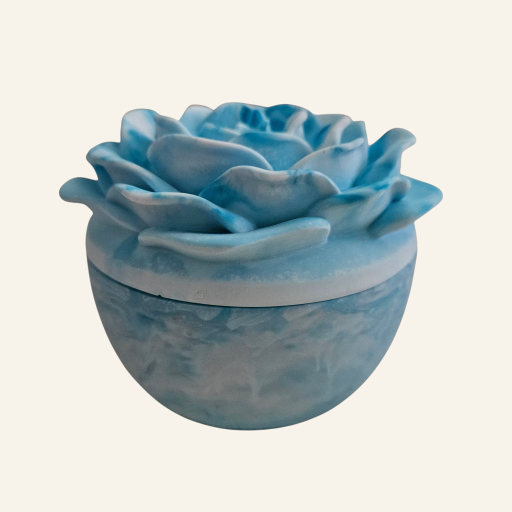 Sculpted Rose Candle Trinket Eco Resin Jar