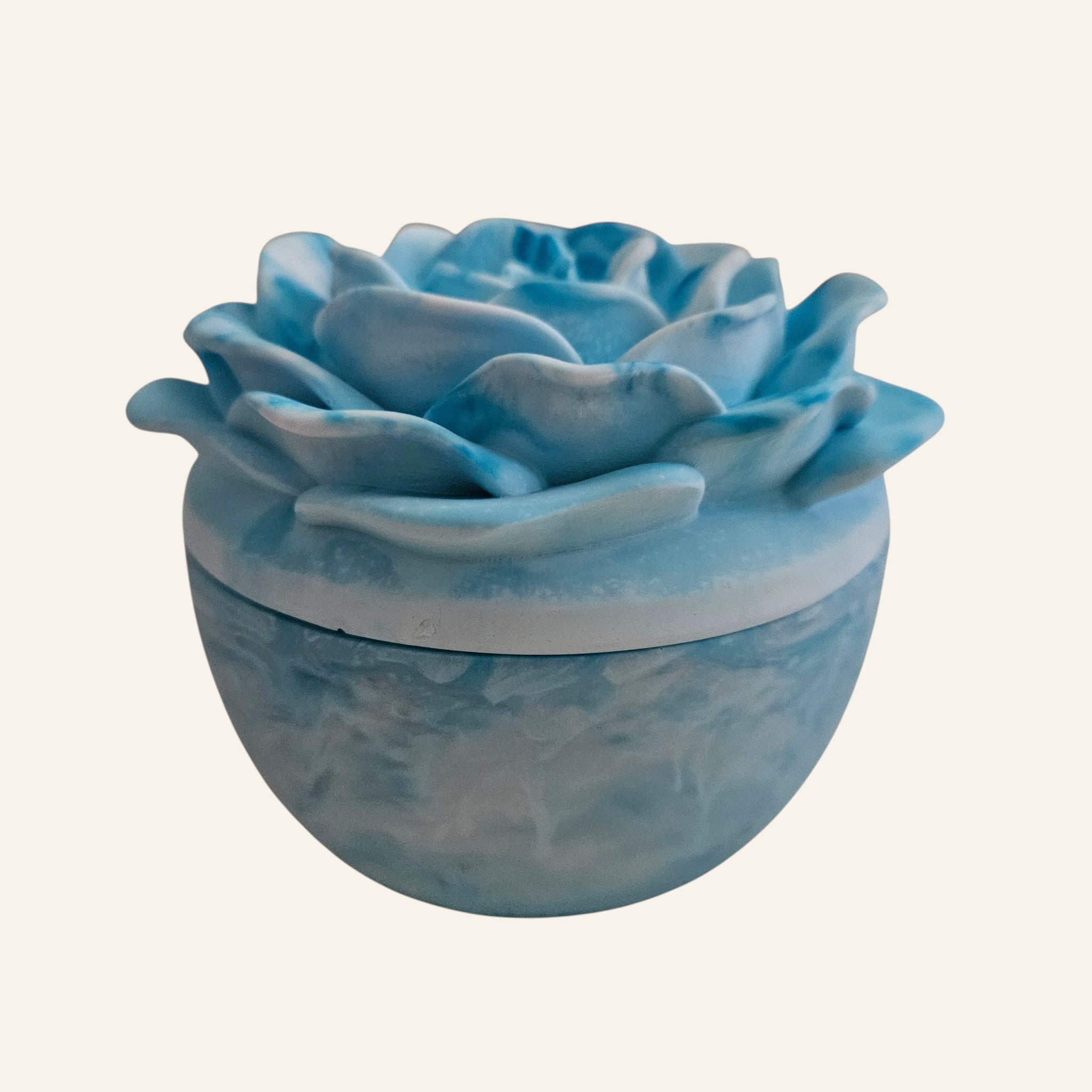 Sculpted Rose Candle Trinket Eco Resin Jar