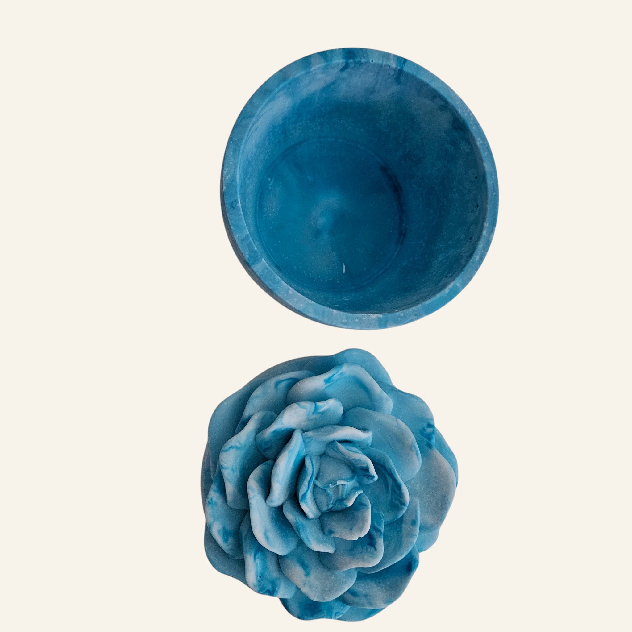 Sculpted Rose Candle Trinket Eco Resin Jar