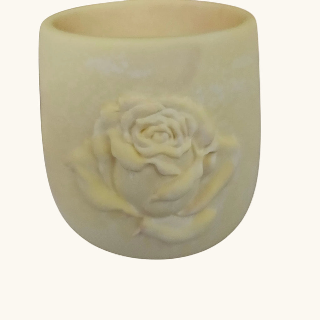 Sculpted Rose Embossed Ceramic Vase