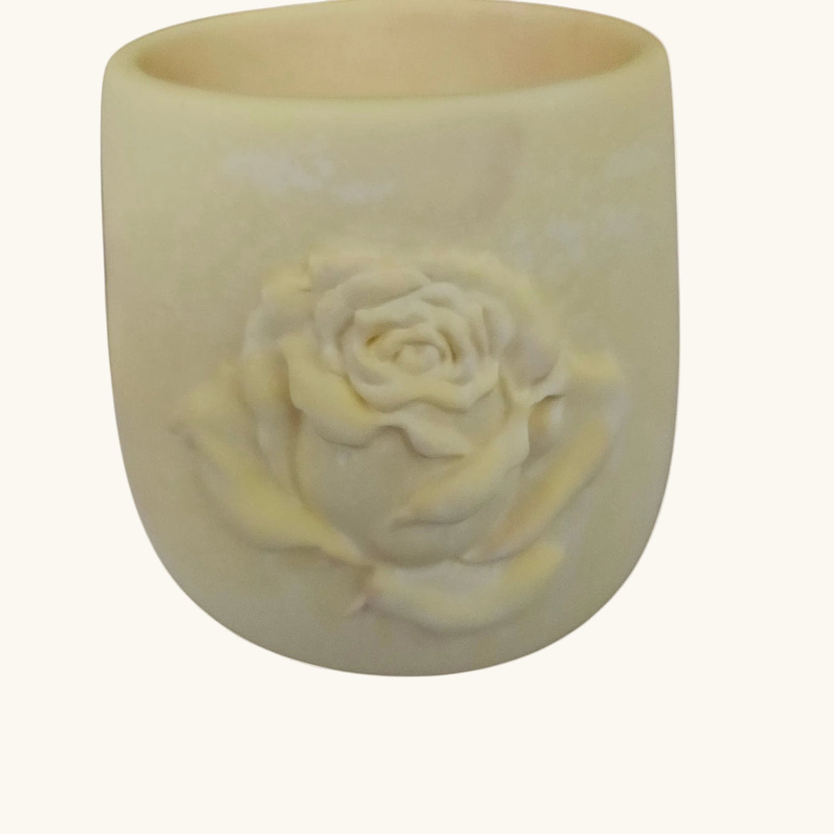 Sculpted Rose Embossed Ceramic Vase
