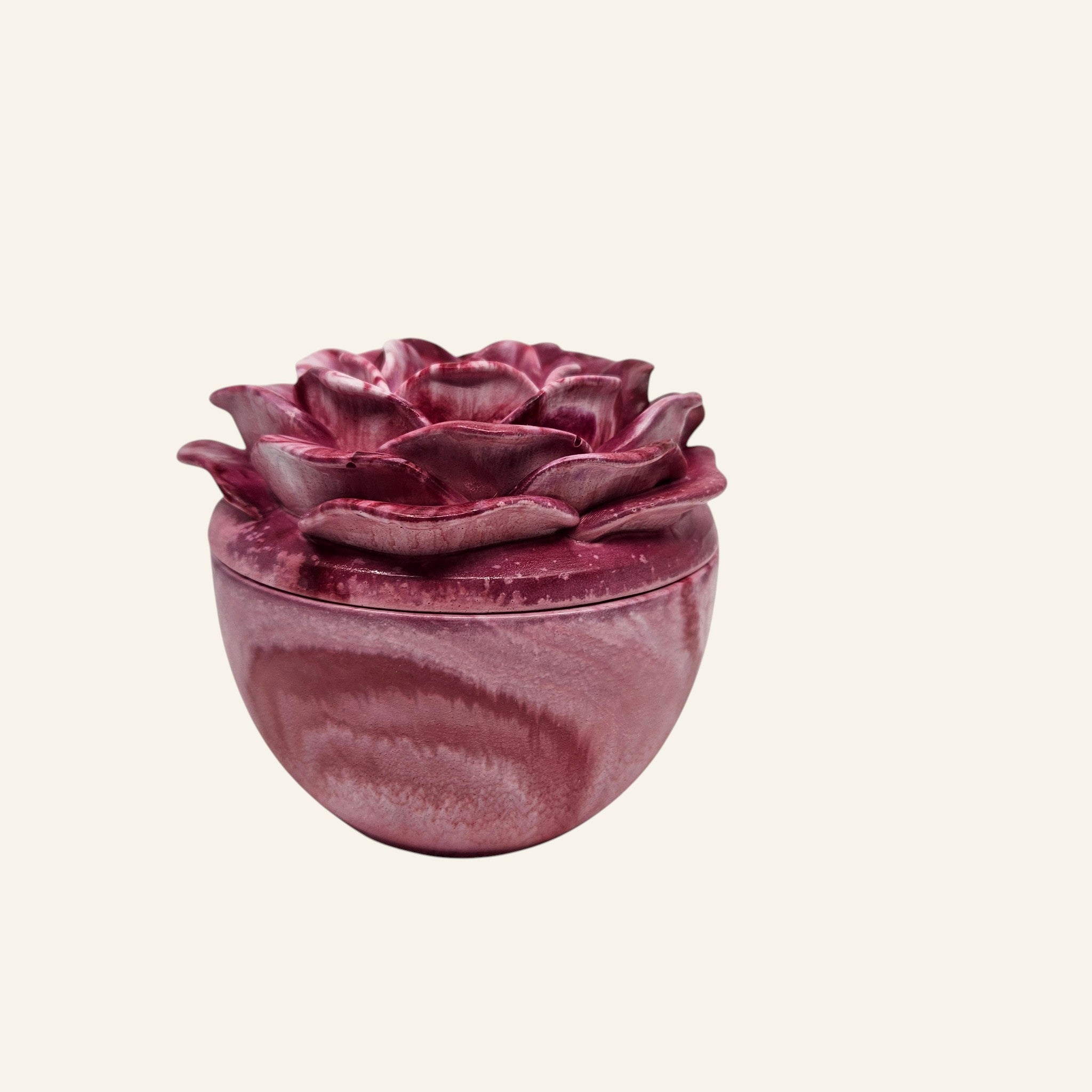 Sculpted Rose Candle Trinket Eco Resin Jar
