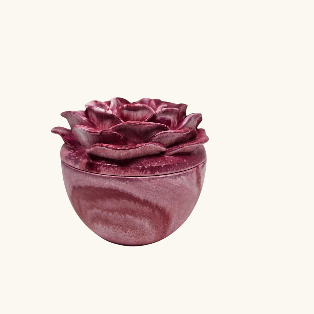 Sculpted Rose Candle Trinket Eco Resin Jar