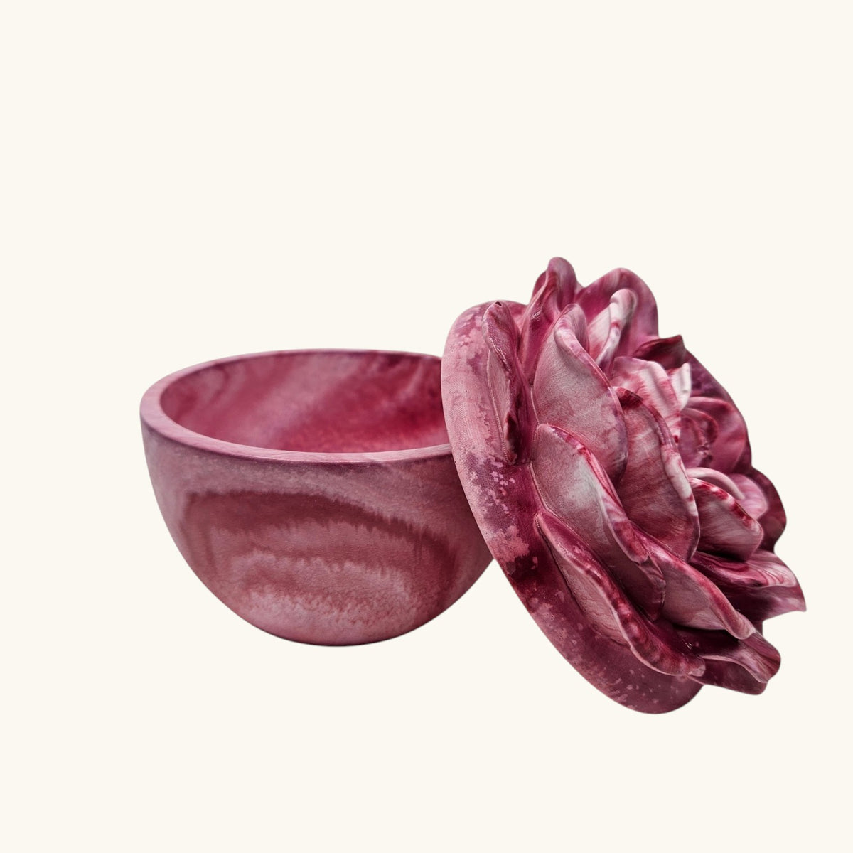 Sculpted Rose Candle Trinket Eco Resin Jar