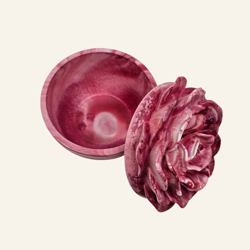 Sculpted Rose Candle Trinket Eco Resin Jar